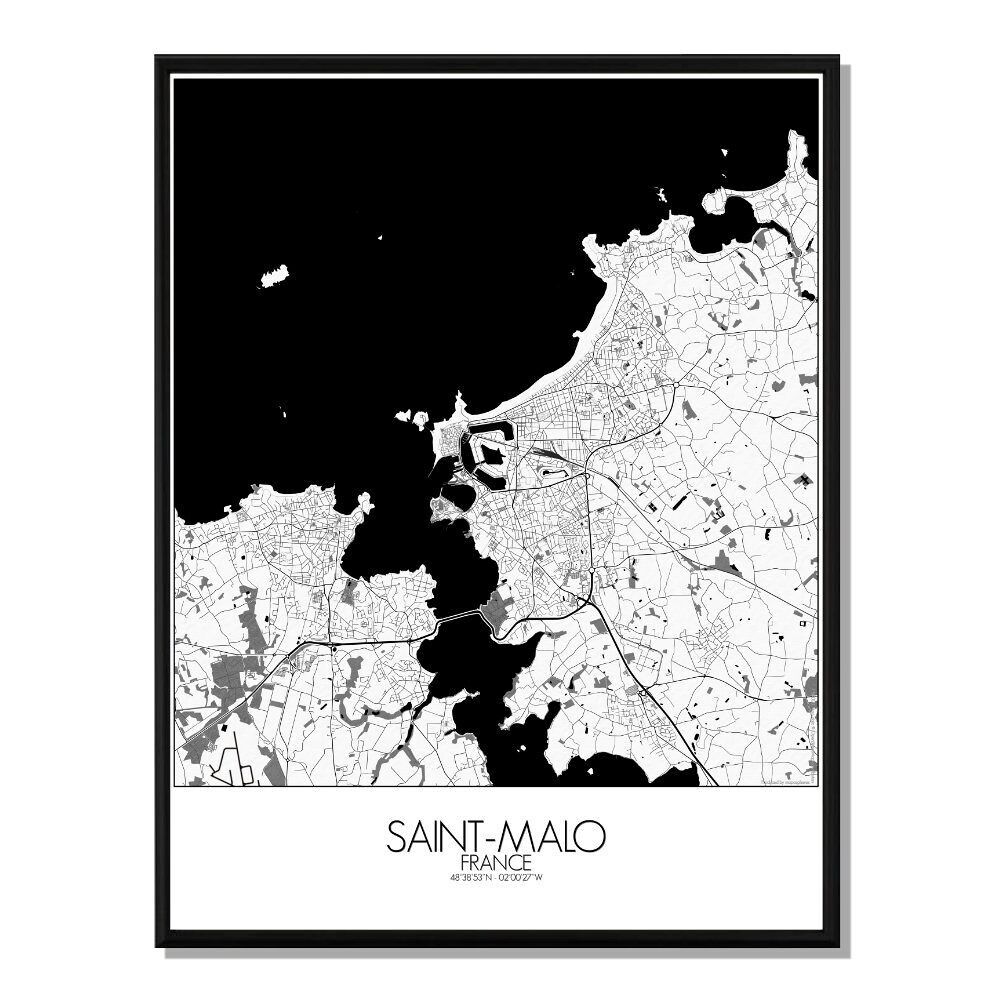 Póster Mapa de la ciudad de Saint Malo Mapa de la ciudad 40x50cm