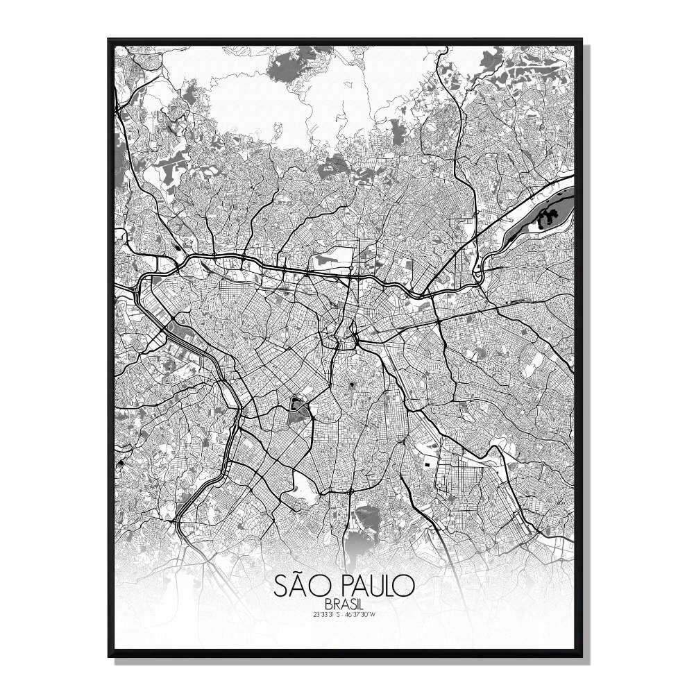 Póster Mapa de la ciudad de Sao Paulo Mapa de la ciudad 40x50cm