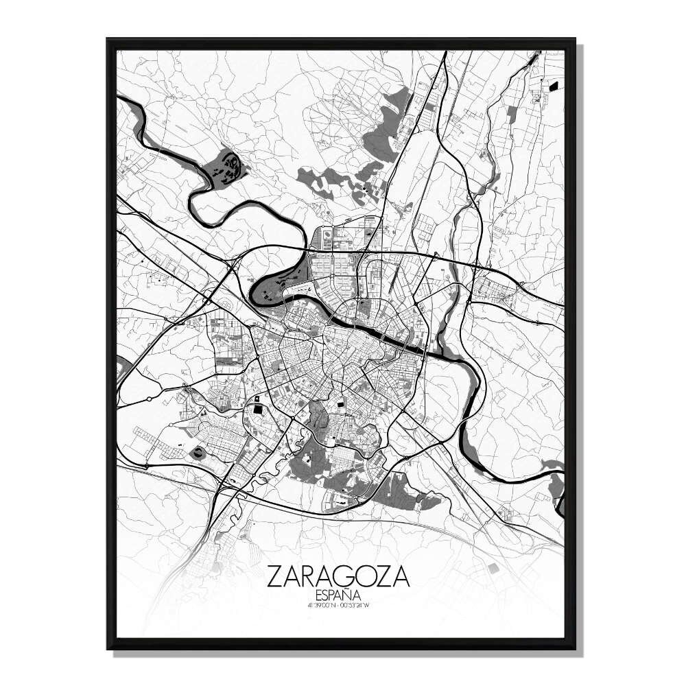 Póster Mapa de la Ciudad de Zaragoza Mapa de la Ciudad 40x50cm