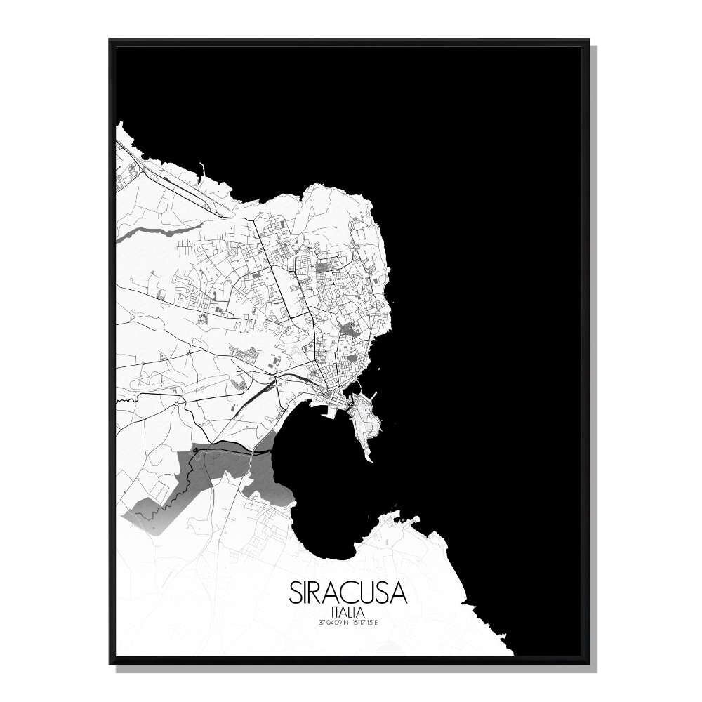 Póster Mapa de la ciudad de Siracusa Mapa de la ciudad 40x50cm