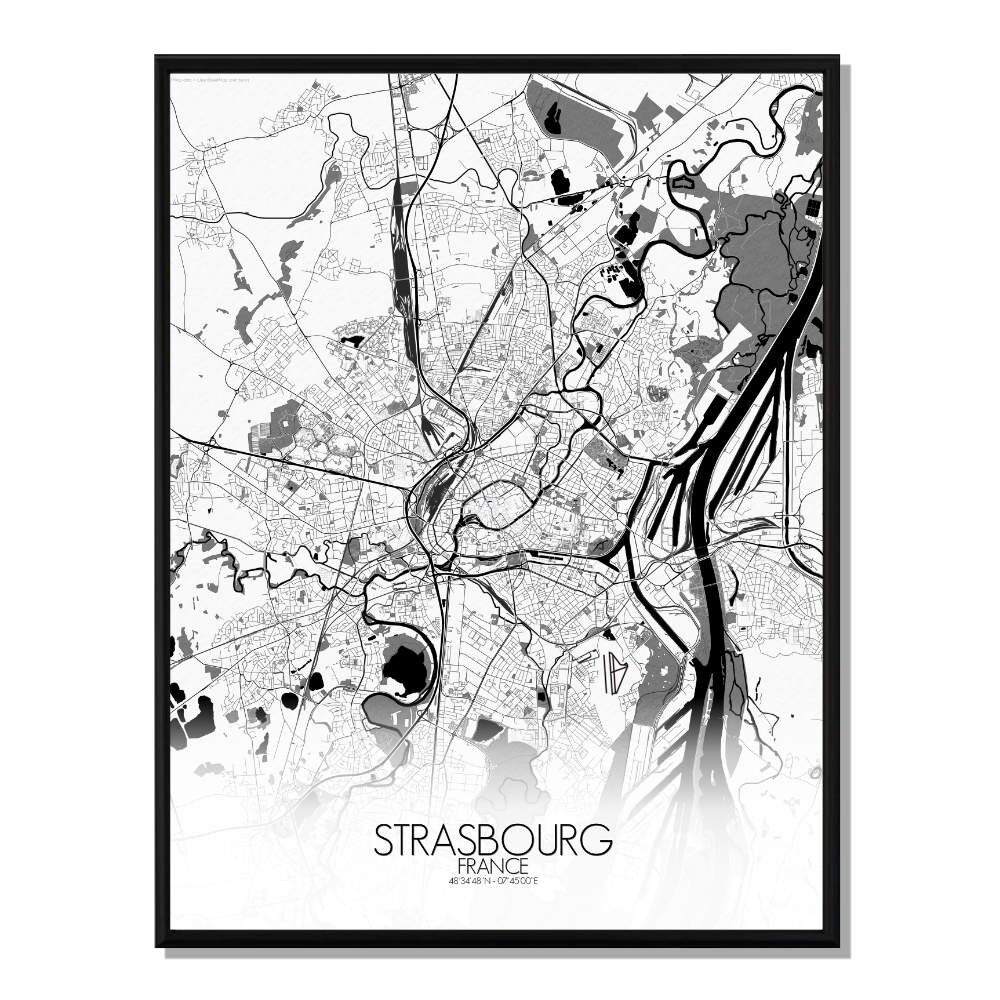 Poster Mappa della città di Strasburgo Mappa della città 40x50 cm