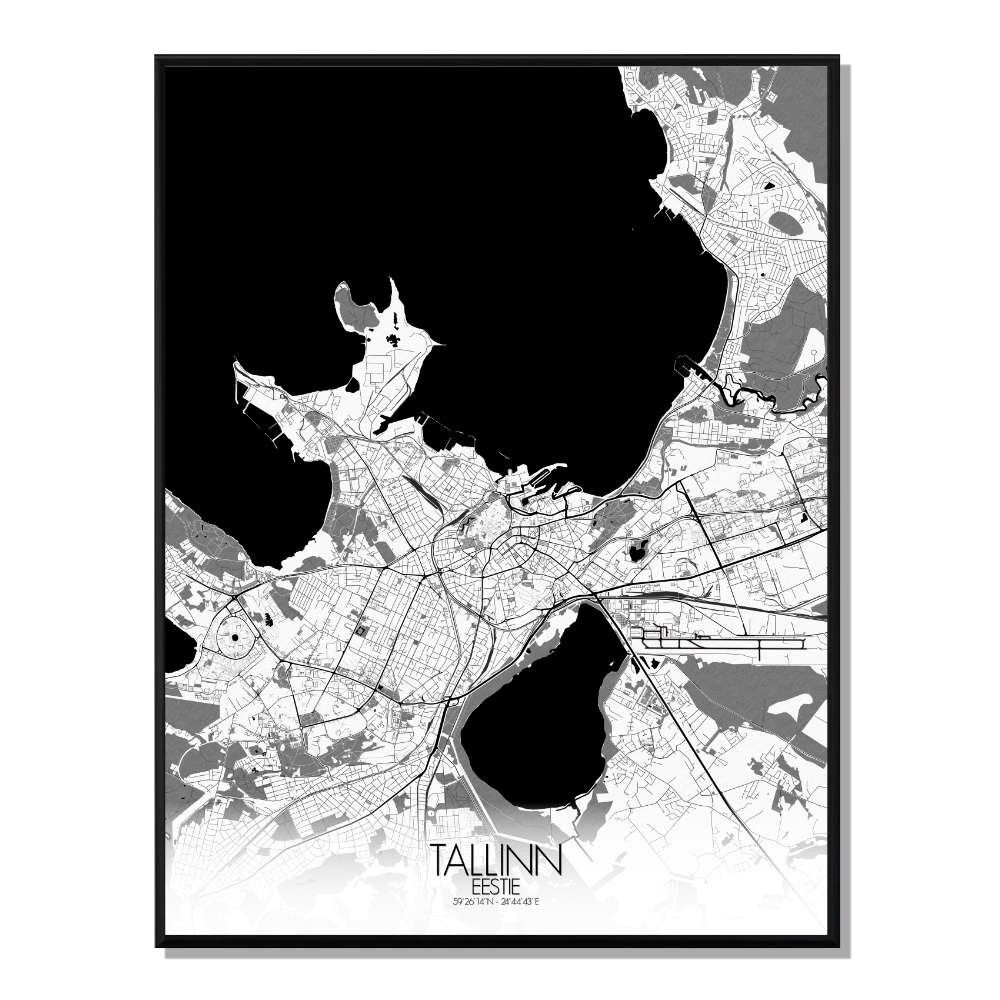 Póster Mapa de la ciudad de Tallin Mapa de la ciudad 40x50cm