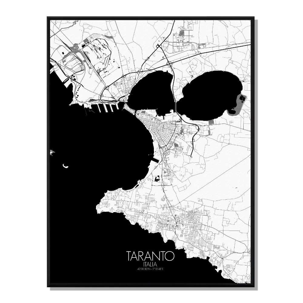 Póster Mapa de la ciudad de Taranto Mapa de la ciudad 40x50cm