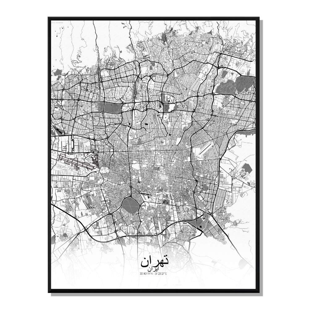 Póster Mapa de la ciudad de Teherán Mapa de la ciudad 40x50cm