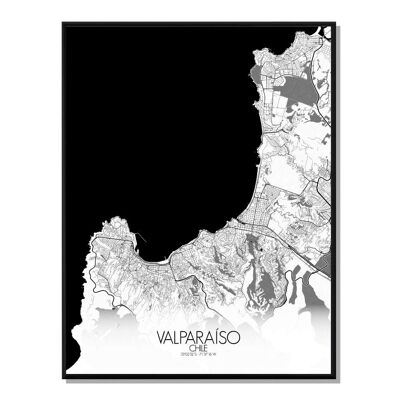 Affiche Valparaiso Carte Ville City Map 40x50cm