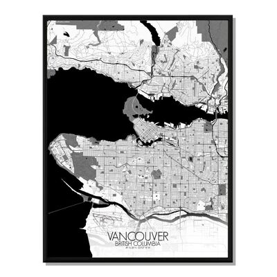 Affiche Vancouver Carte Ville City Map 40x50cm