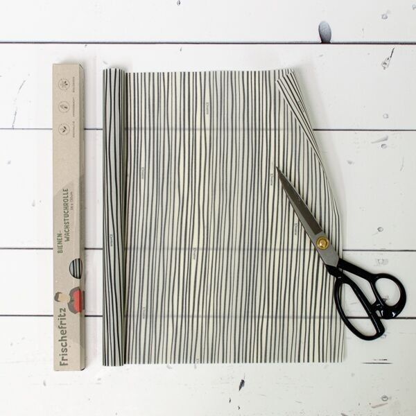 Rotolo di tessuto in cera d'api 34x130cm | strisce | Mega-FRISCHEFRITZ