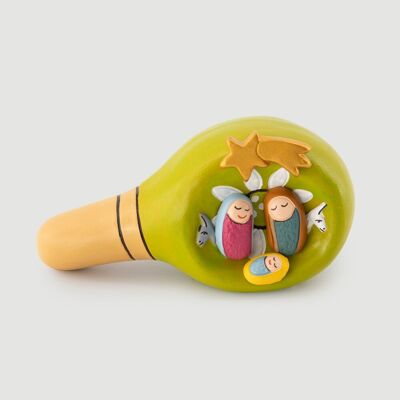 Handmade Nativity Scene Green Maraca Fair Trade Product