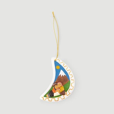 Handmade White Moon Hanging Nativity Fair Trade Product