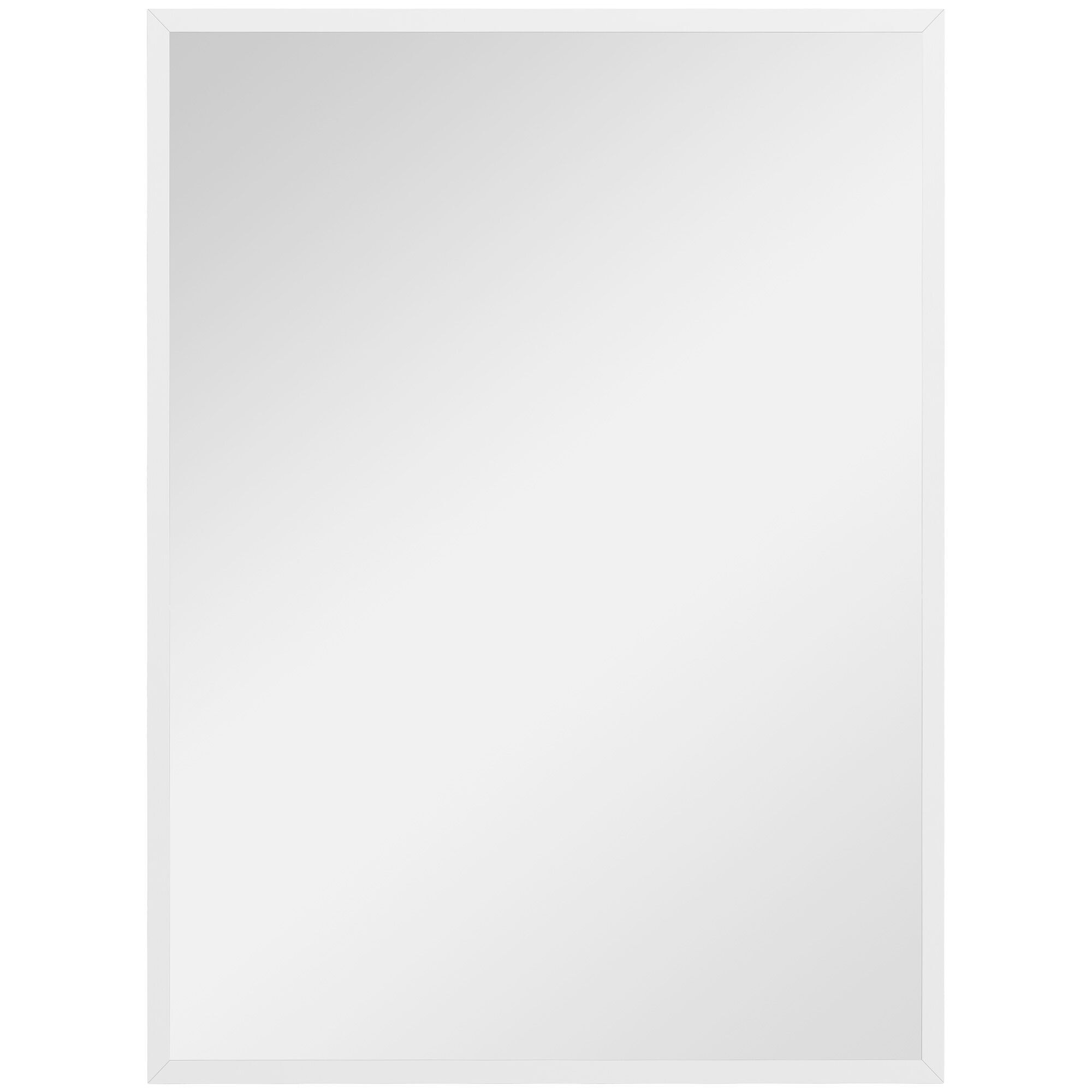 HOMCOM Espejo de Pared Rectangular 60 x 80 cm, Estructura de MDF, Ideal para Baño, Salón o Dormitorio, Blanco