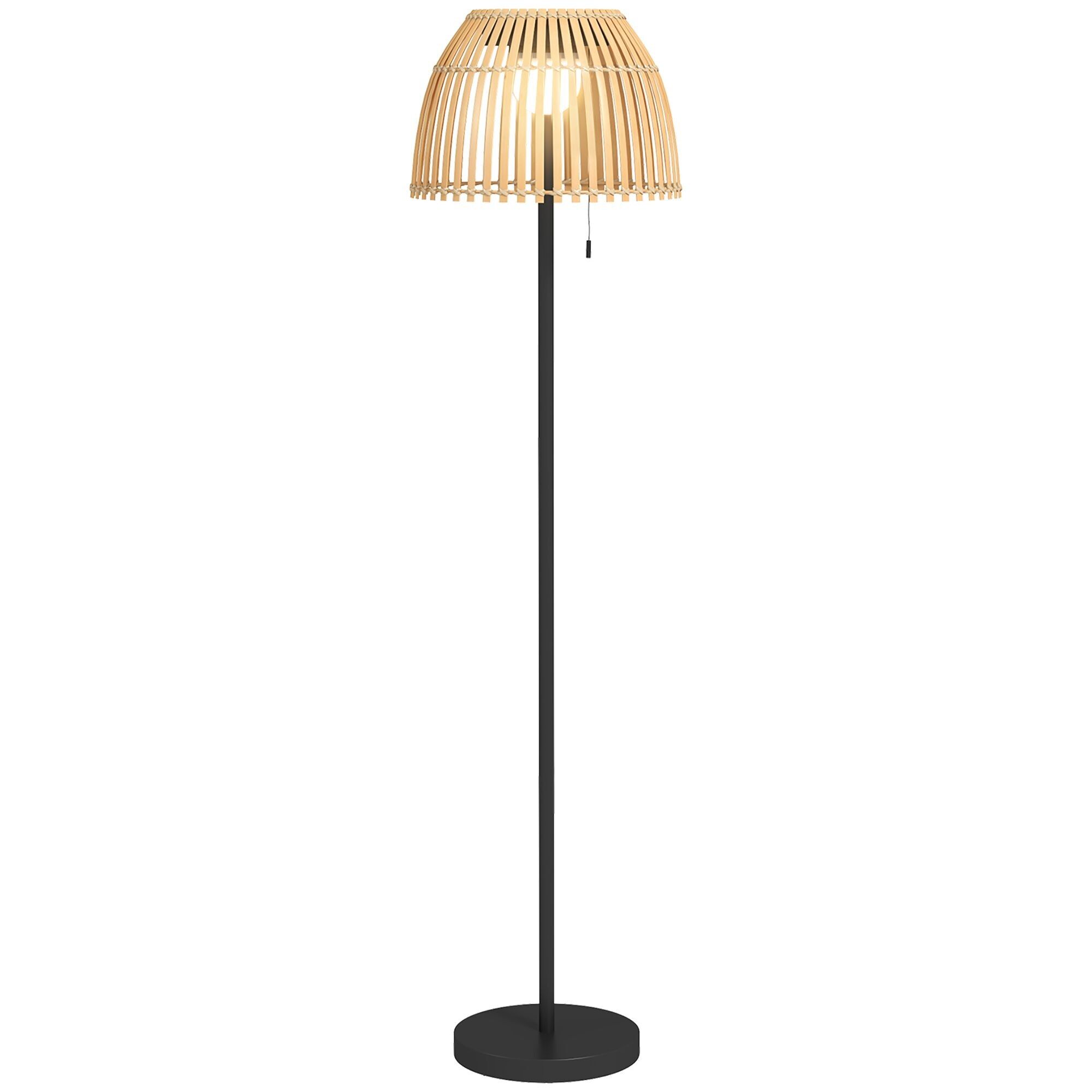 Outsunny Lampadaire extérieur LED RGB solaire sans fil avec batterie rechargeable par USB, lumière blanche chaude et colorée, luminosité réglable, lampe LED d'extérieur - abat-jour bambou