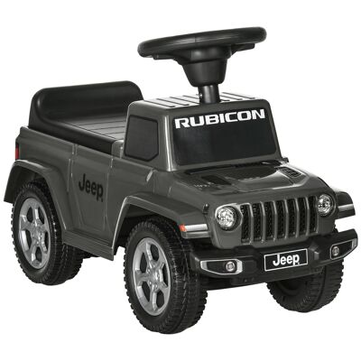 AIYAPLAY Porteur trotteur enfants voiture licence jeep 18-36 mois coffre - 63,5 x 29 x 42 cm Gris