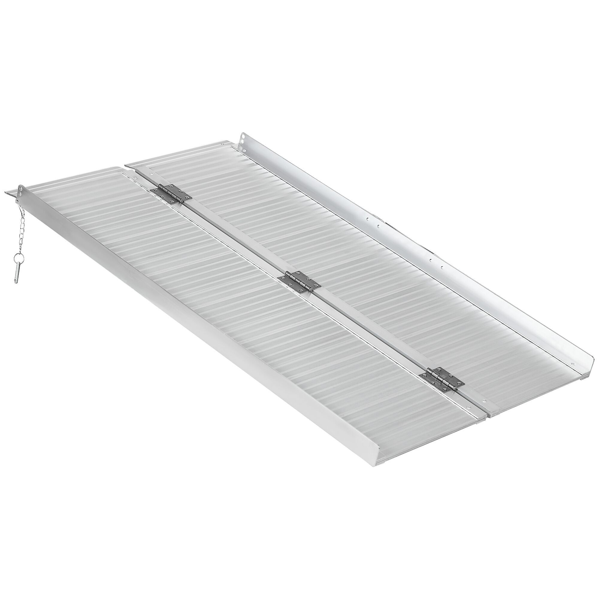 HOMCOM Laderampe, Auffahrrampe für Rollstuhl, faltbar, Fahrrad, rutschfest, mit Sicherheitsrändern, Tragkraft 270 kg