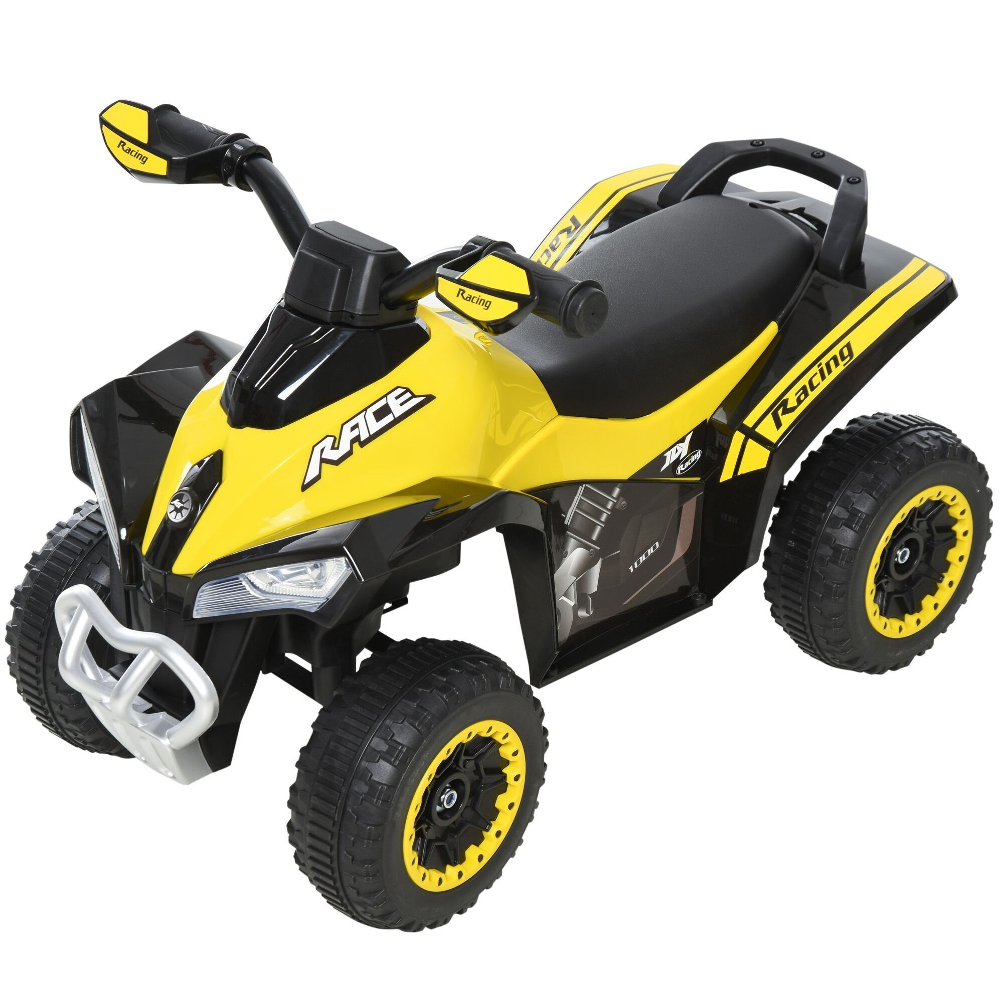 Marsupio per bambini HOMCOM Quad 18-36 mesi dom. 67 L x 38 L x 44 A cm Effetti luminosi e sonori Giallo Nero