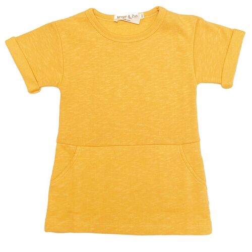 Sweatjurk mustard korte mouw