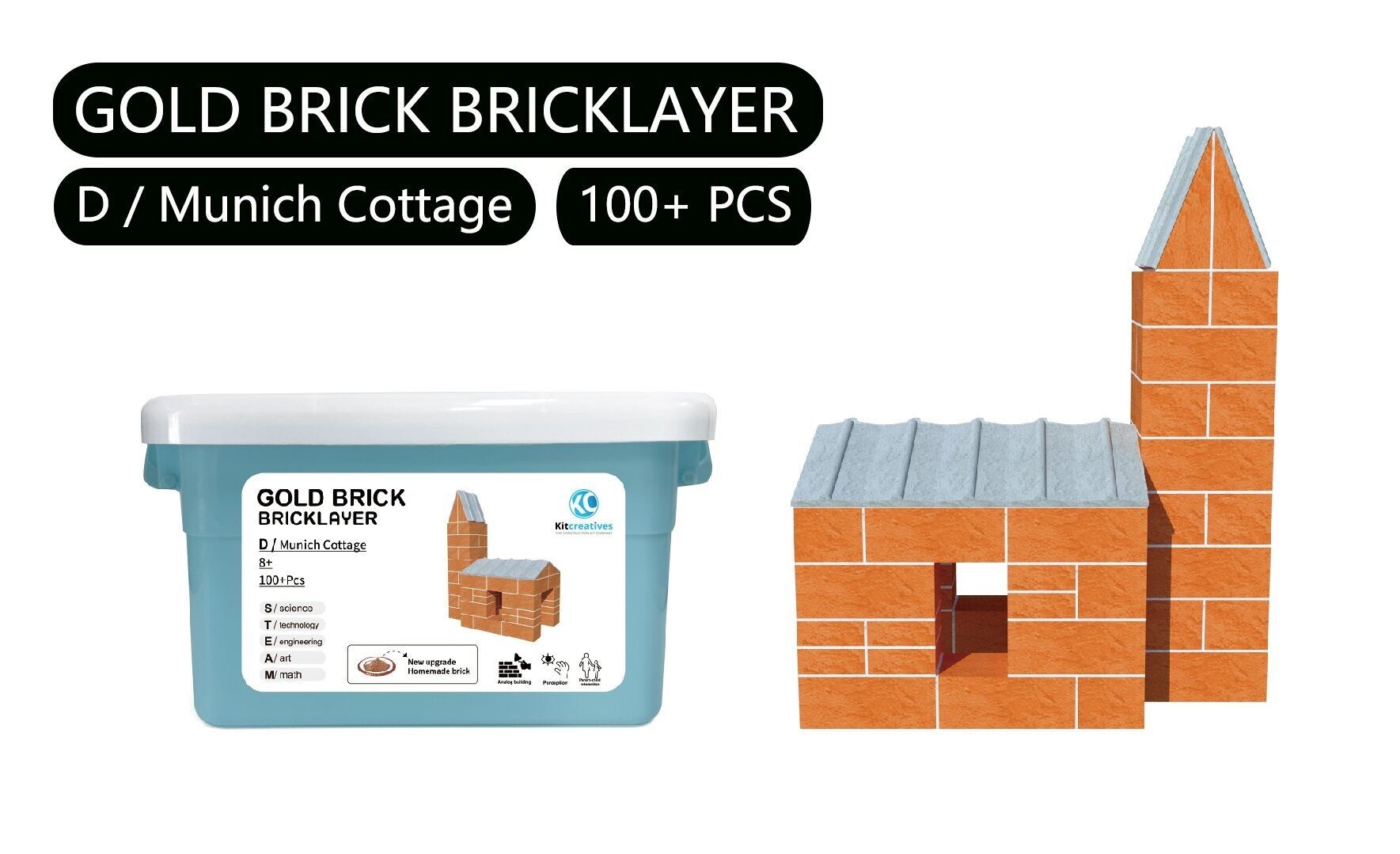 Kit di costruzione STEAM fai da te Chiesa - Pietra - crea e costruisci i tuoi mattoni