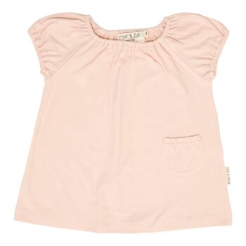 Robe bébé rose manches courtes 3