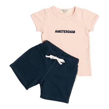 T-shirt fille rose Amsterdam 4 2