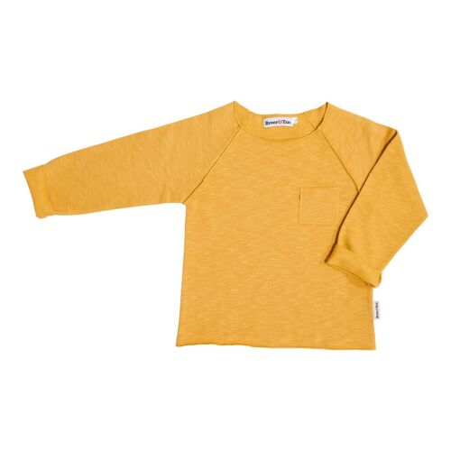 Baby sweater pocket mustard