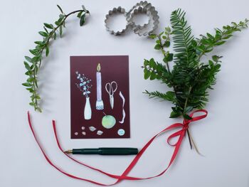 Carte postale préparation de Noël marron 3