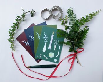 Carte postale préparation de Noël bleu 3