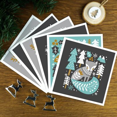 Nordic Woodland, paquete de tarjetas navideñas de lujo.