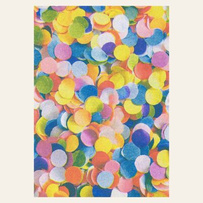 Carte postale risographique – Confettis en papier – DIN A6