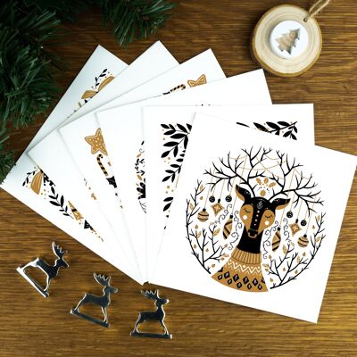 Invierno escandinavo, tarjetas navideñas de lujo.