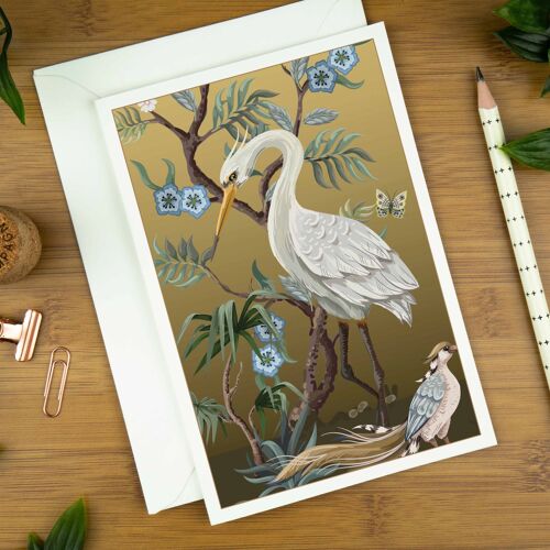 Birds in Chinoiserie, Greeting Card, No.2.