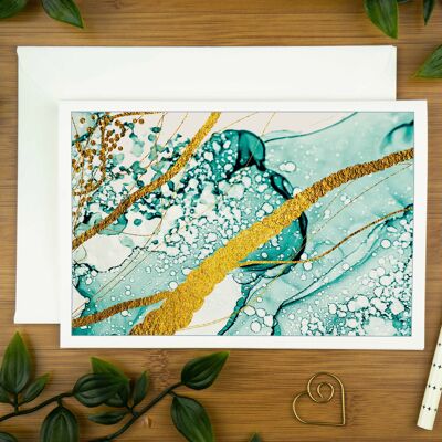 Luxury Greeting Card: Water and Gold No.1.
