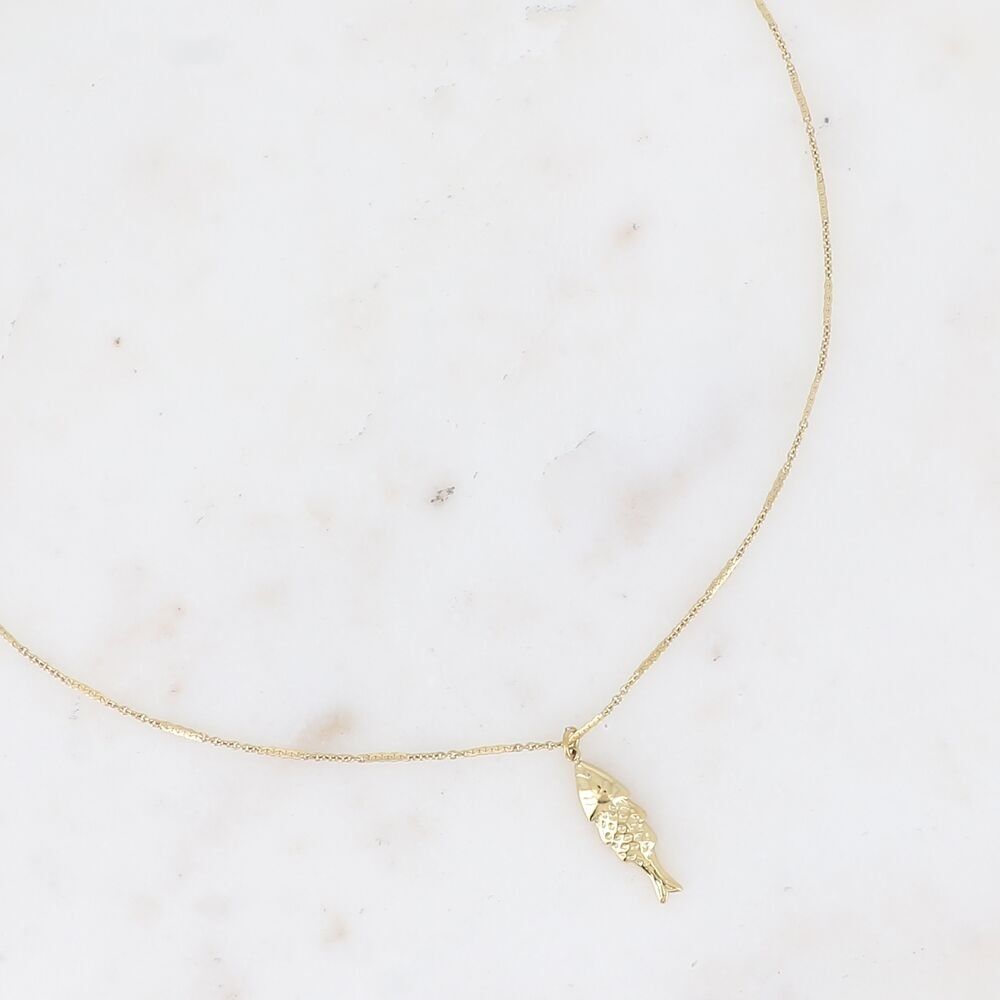 Collar - colgante de pez de acero inoxidable