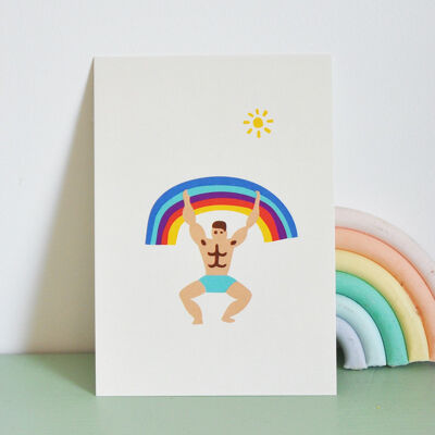 RAINBOW MAN postcard