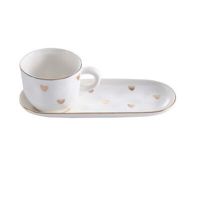 Espresso Cup and Saucer - 17.8x7.6x7cm - HEART TO HEART