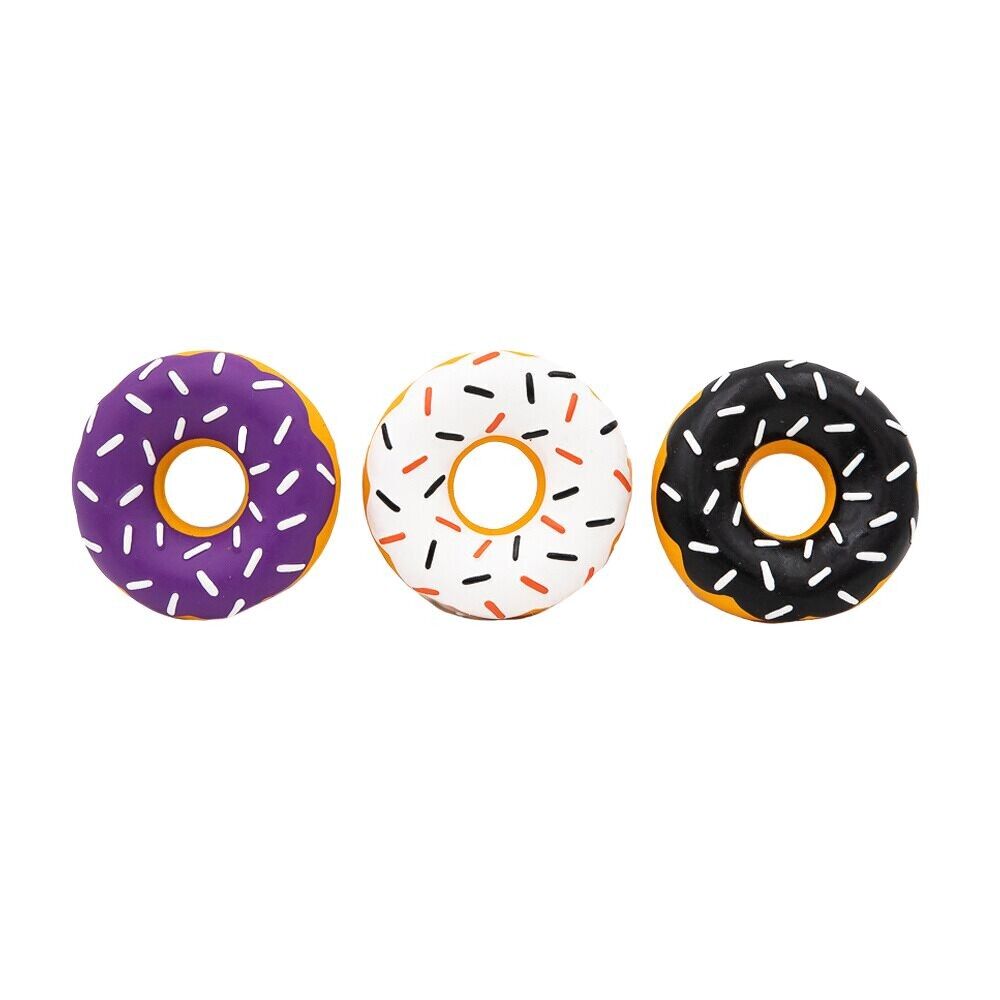 Halloween Latex Mini Donutz Hundespielzeug (3er-Pack)