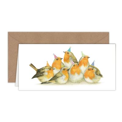 Tarjeta de cumpleaños Aves, Tarjetas de animales, Tarjeta de felicitación divertida, Tarjeta en blanco, Tarjeta de fiesta, Invitación, Tarjeta de pájaro, Tarjeta Robin