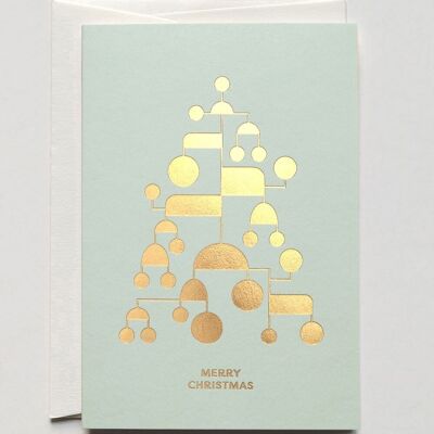 Cartolina di Natale Golden Mobile, con busta
