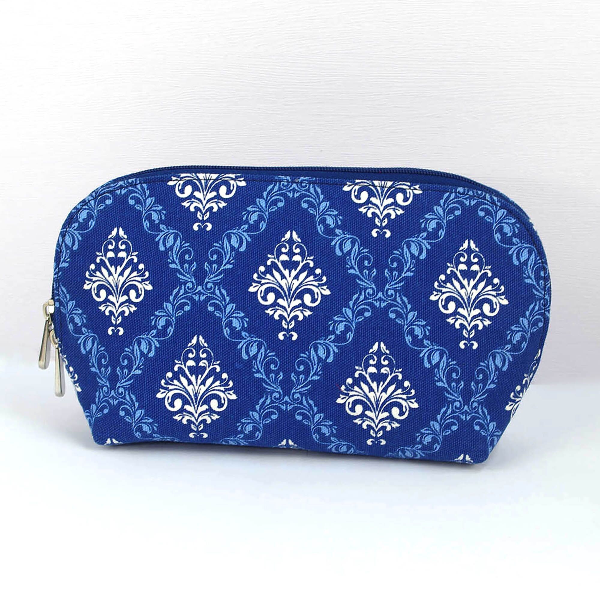 Canvas Wash Bag /Makeup Pouch  - Blue Paisley