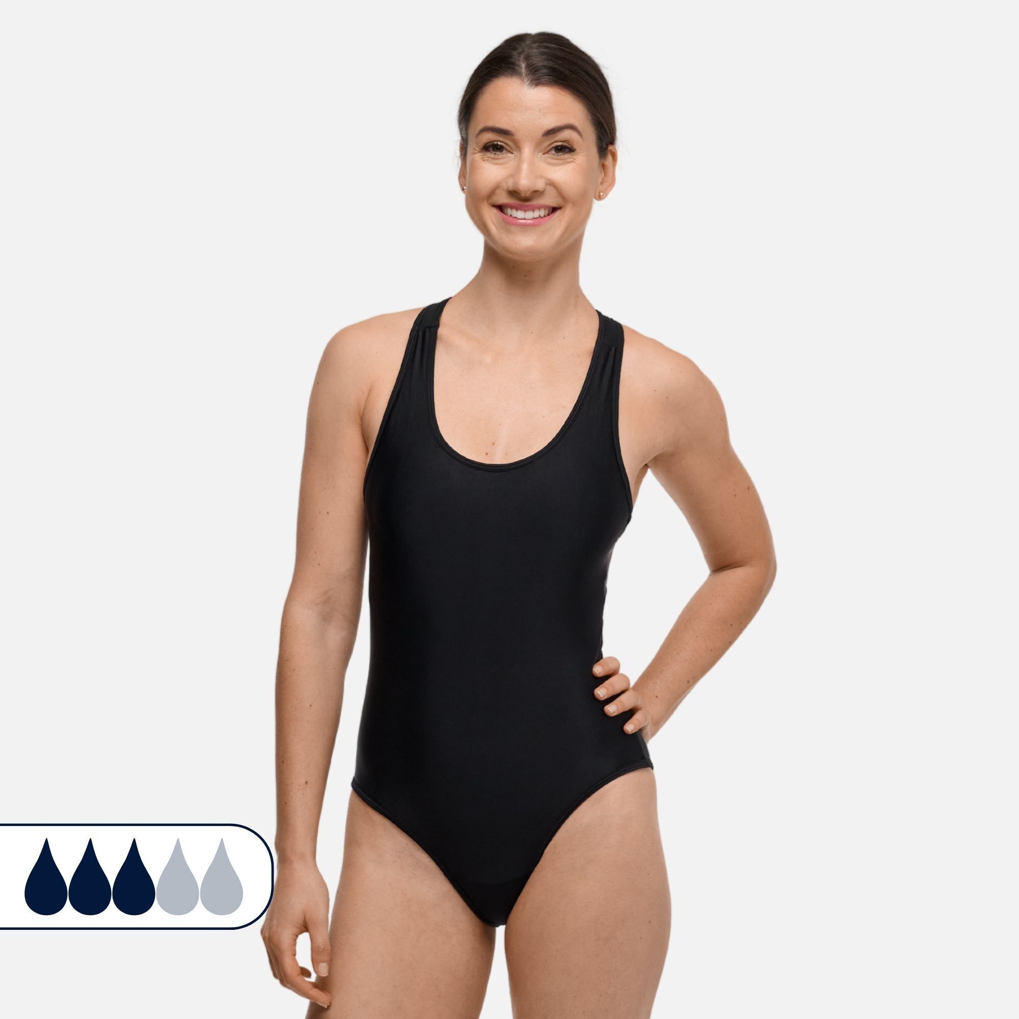 LOLA - Einteiliger Menstruationsbadeanzug - Mittlere Fließgeschwindigkeit