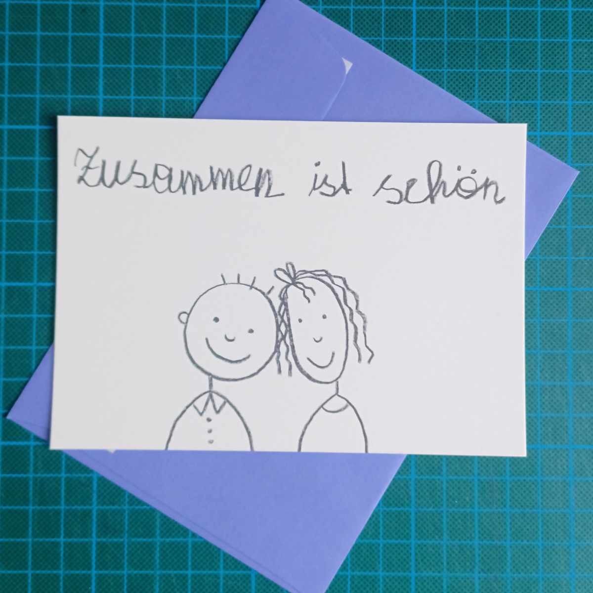 Insieme è bello: cartolina con busta viola