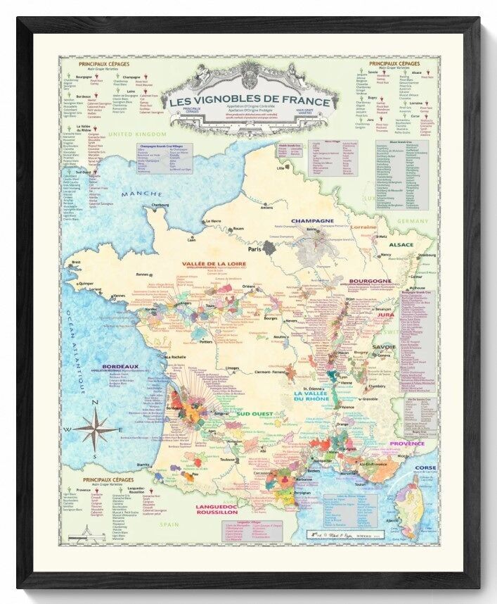 Karte der Weinregionen Frankreichs