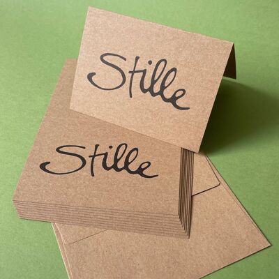 Set di 10 biglietti riciclati marroni con buste
