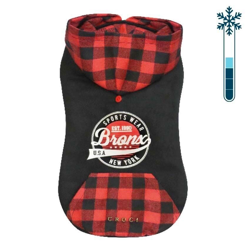 Kapuzenpullover für Hunde – Bronx Schwarz