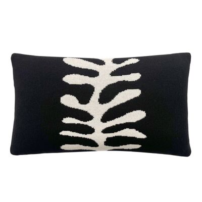 Organic Shape Wool & Cashmere Knitted Cushion Black