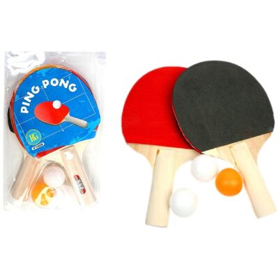 Set 2 Raquettes Ping Pong + 3 Balles