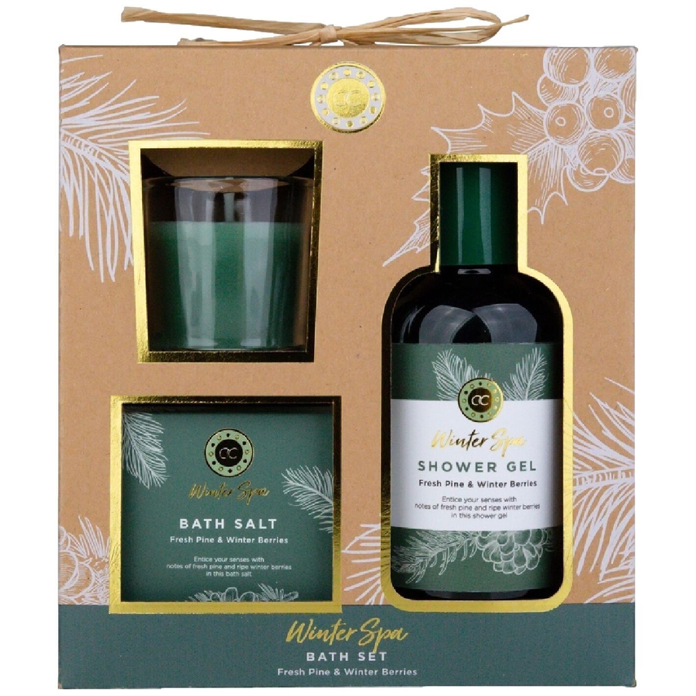 Confezione regalo con set da bagno termale invernale