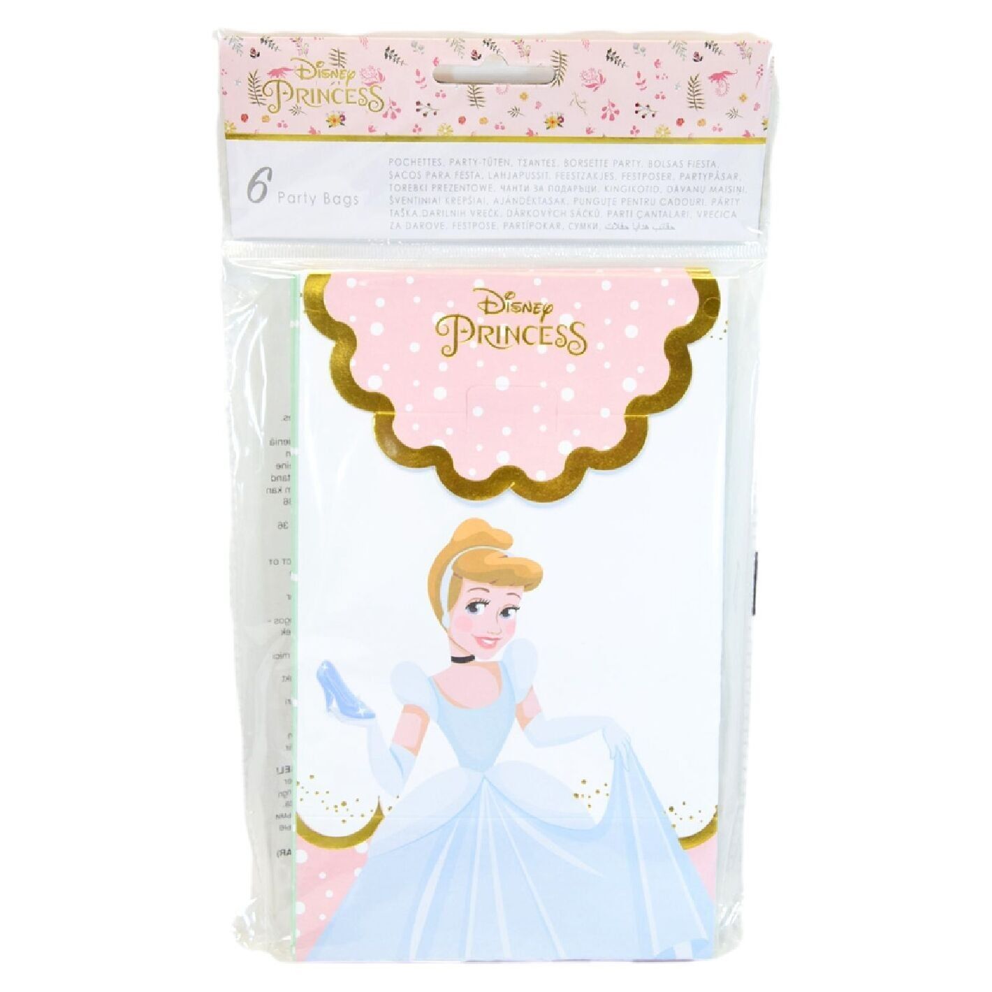 6 Princess Cardboard Party Bags