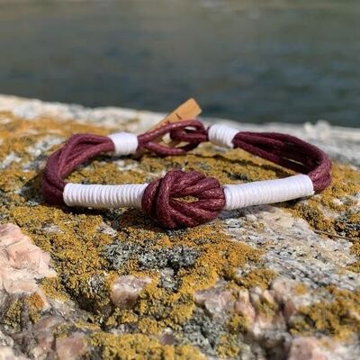 CleanSea Bracelet - Bordeaux/White