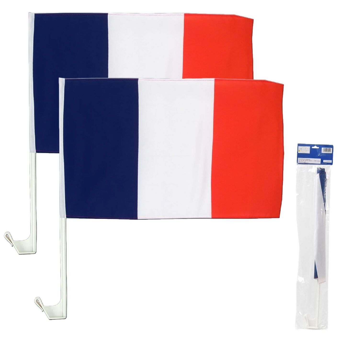 Set 2 Drapeaux Voiture France