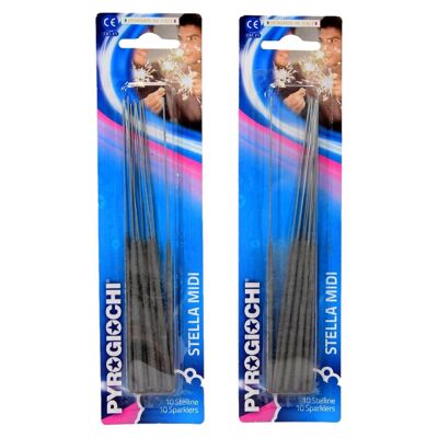 Set Di 10 Stelle Scintillanti Magiche Medie 20 Cm