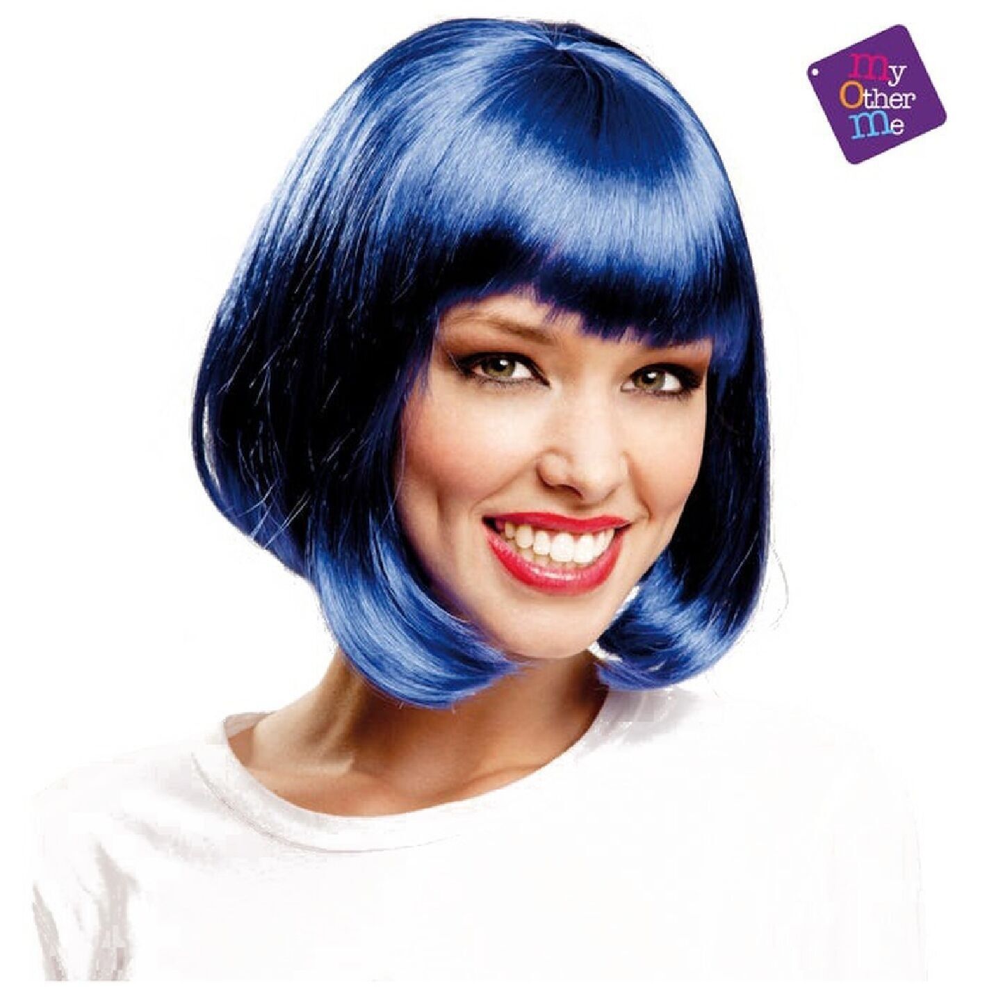 Peluca Pelo Corto Azul 100 Gr - Disfraz
